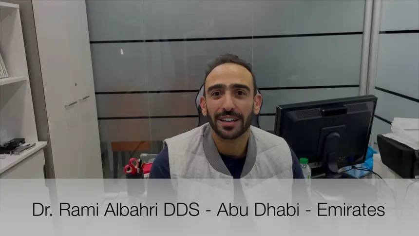 Dr Rami Albahri DDS, Abu Dhabi, Emirates, talking to camera about the course